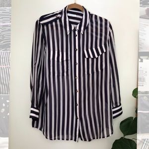 Sheer equipment silk shirt